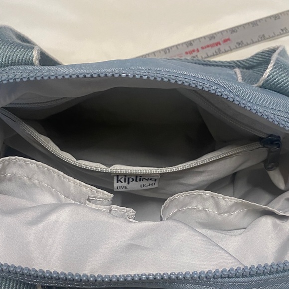 Kipling Blueish green Tote with White Trim - Picture 8 of 16